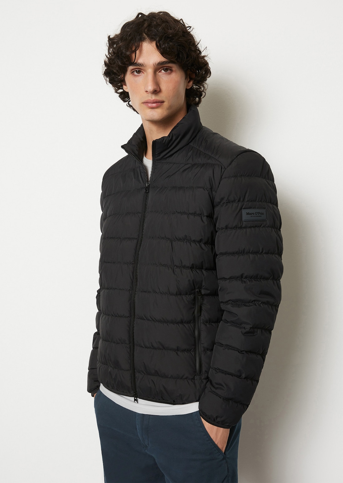 Quilted jacket regular made of recycled fabric - black, Jackets
