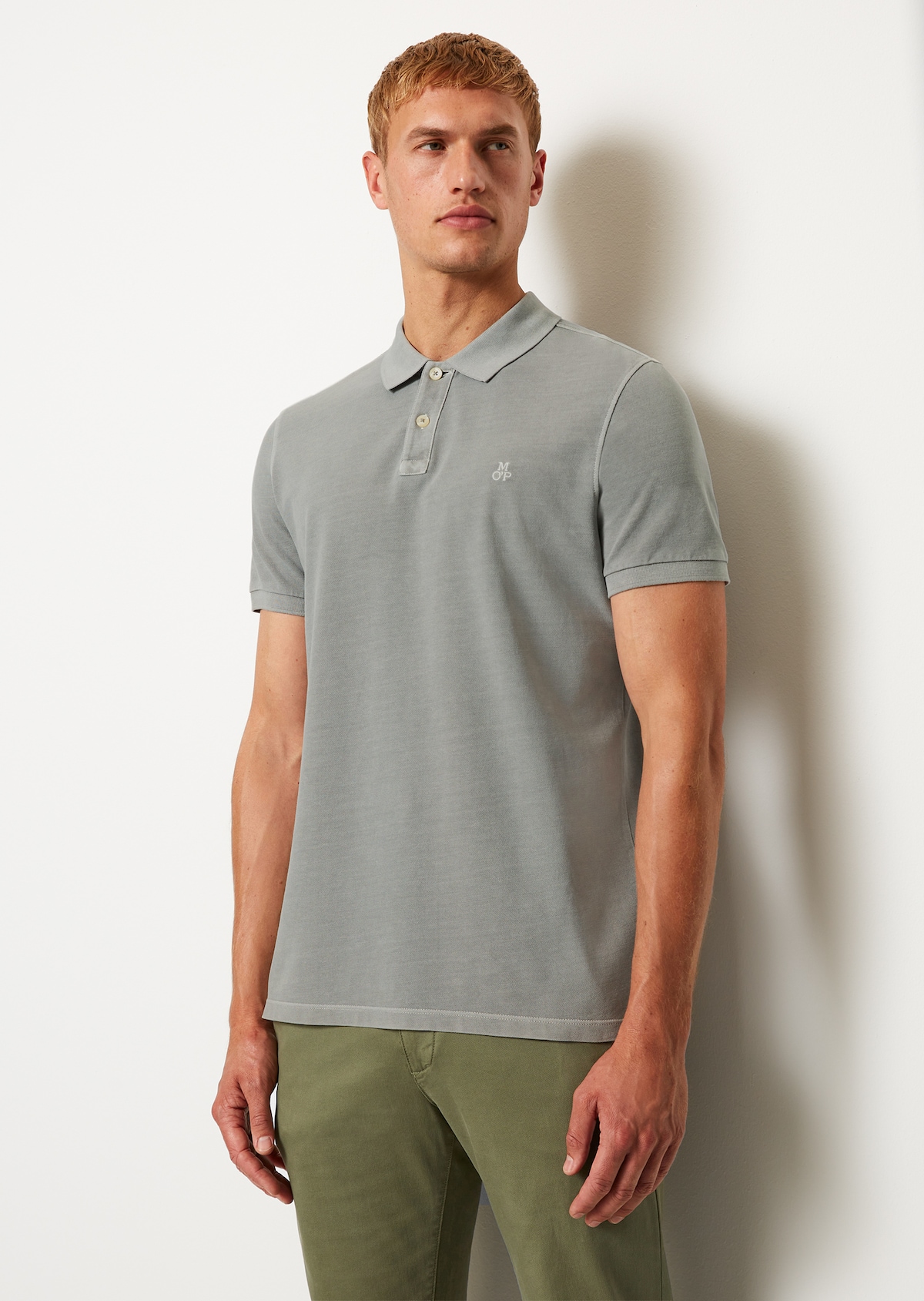 Short sleeve piqué polo shirt in a regular fit made from organic cotton -  gray | Polos | MARC O\'POLO