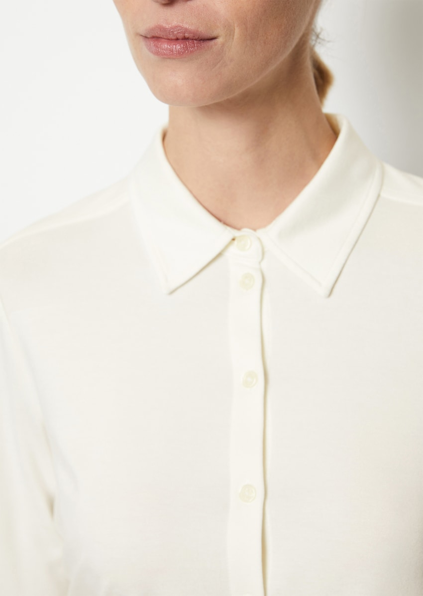 Jersey-Bluse aus LENZING™ ECOVERO™ - weiß | Langarm | MARC O\'POLO