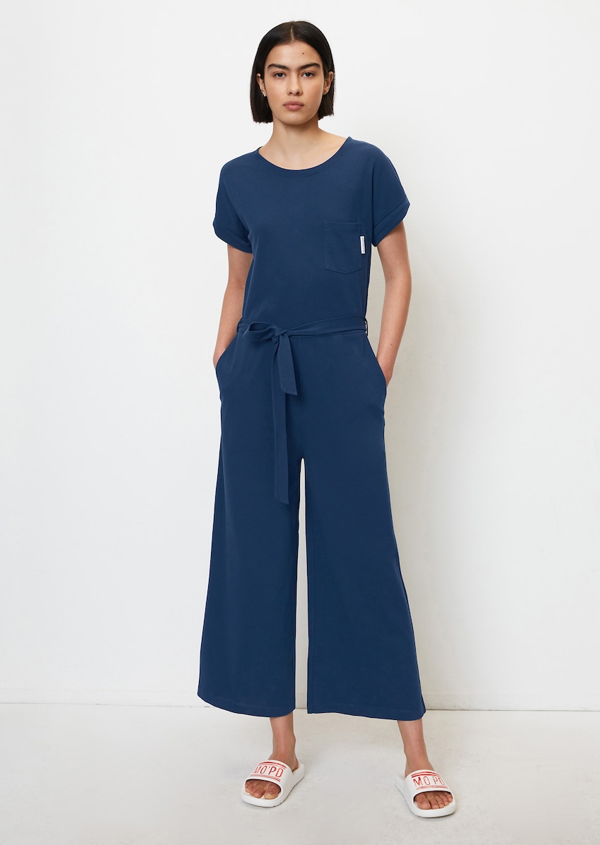 Jersey jumpsuit Made of soft, stretchy piqué fabric - blue | Jumpsuits ...