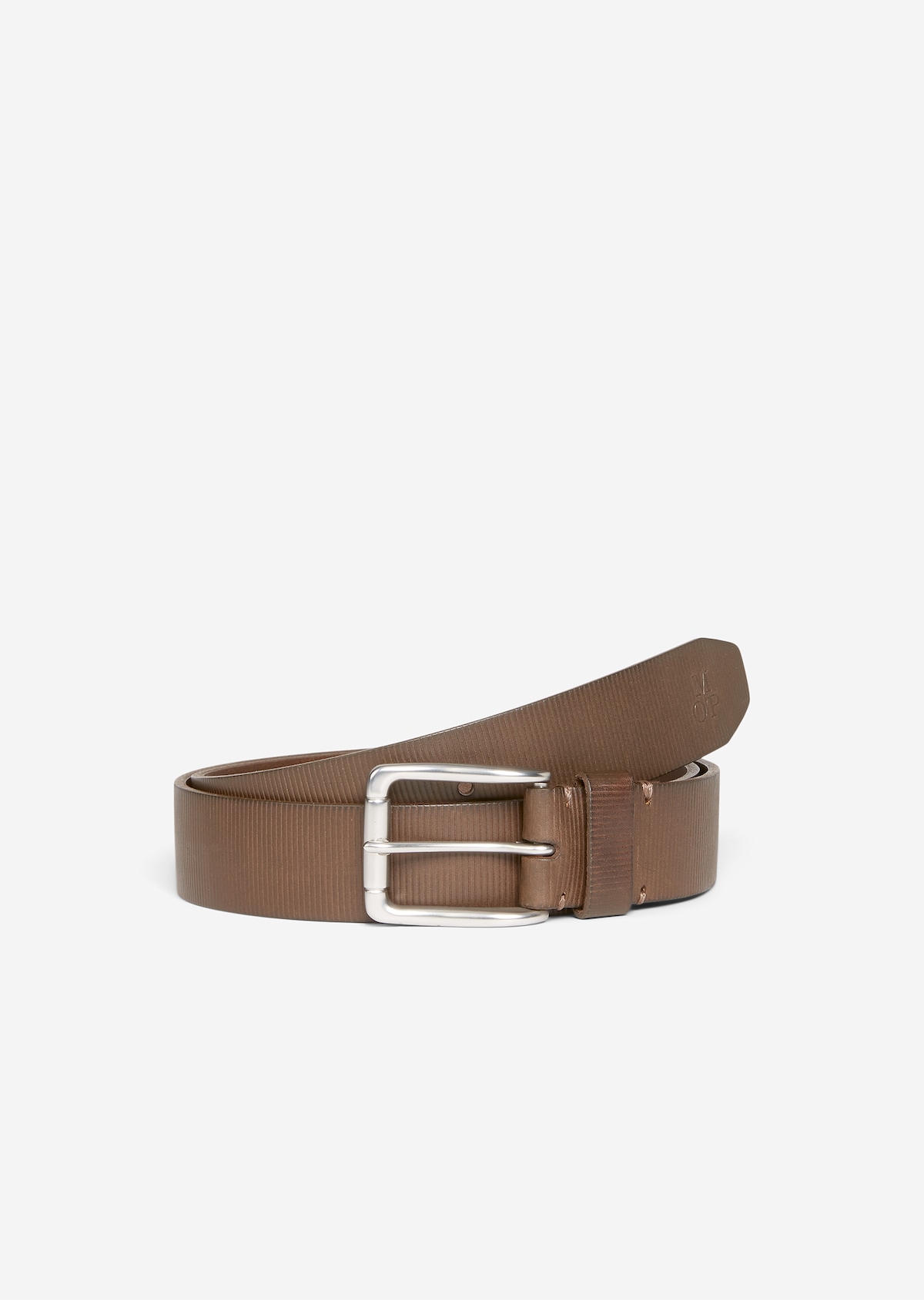Belt with a finely grooved texture - brown | Belts | MARC O’POLO