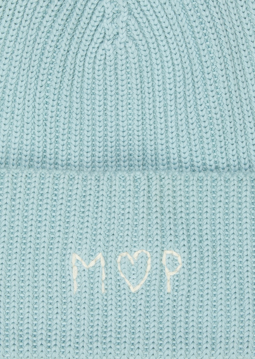 Mütze aus softem Baumwoll-Garn gestrickt - blau | Mützen | MARC O'POLO